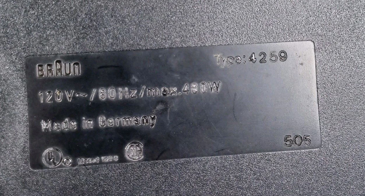 Braun Food Processor Model Type 4259 Work Bowl Lid & Pusher Replacement Part