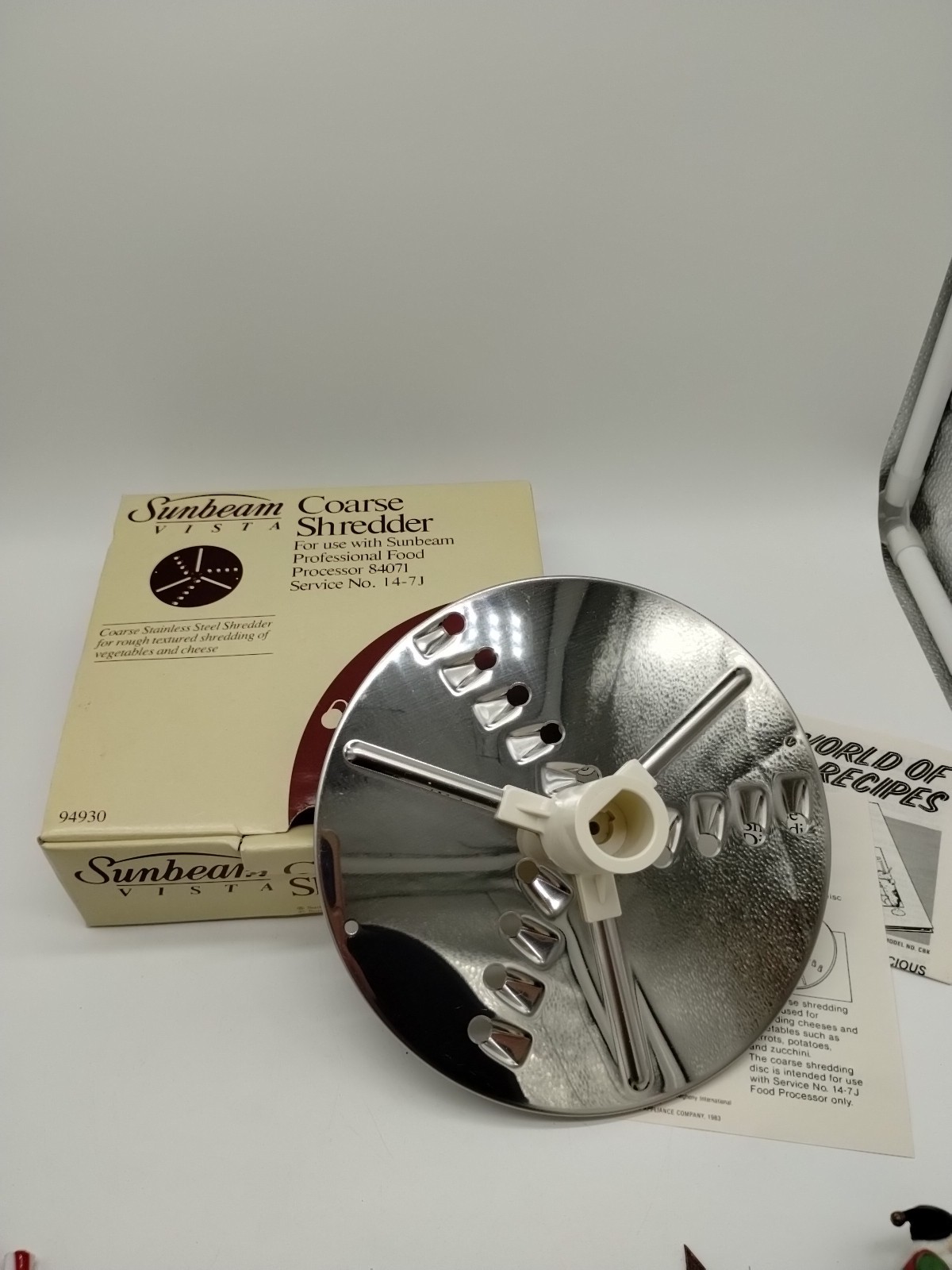 Sunbeam Vista Coarse Shredder Blade #94930 For Food Processor 84071 Stainless