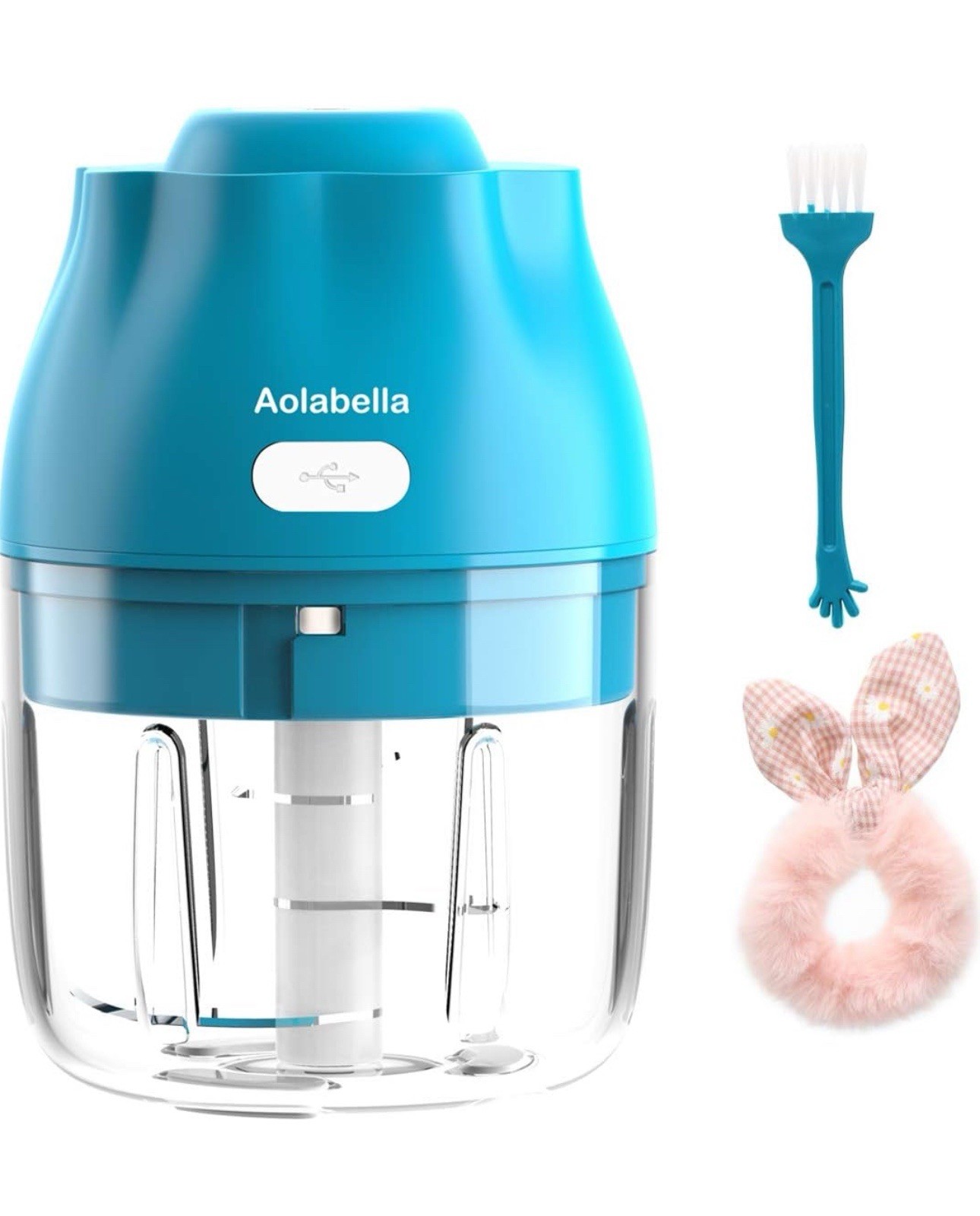 Aolabella Mini Garlic Chopper USB Portable BPA-Free Blue