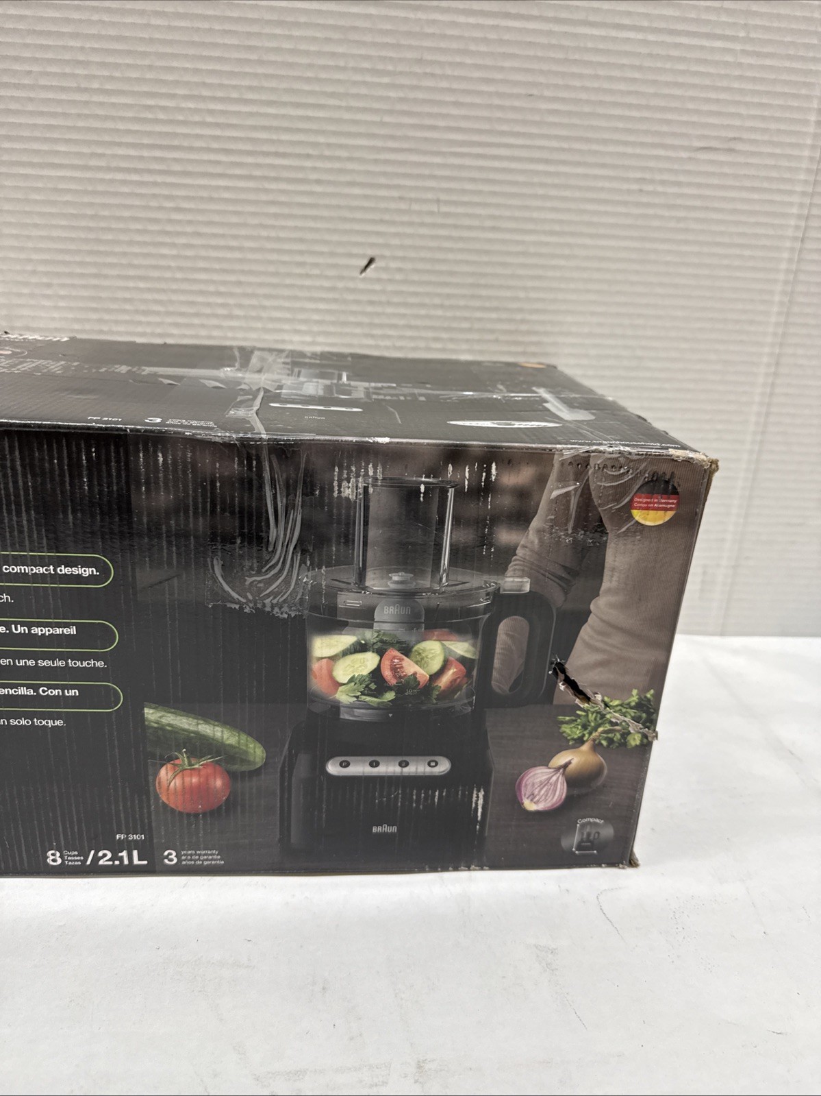 Braun FP3101BK Easy Prep 8-cup Food Processor, Black