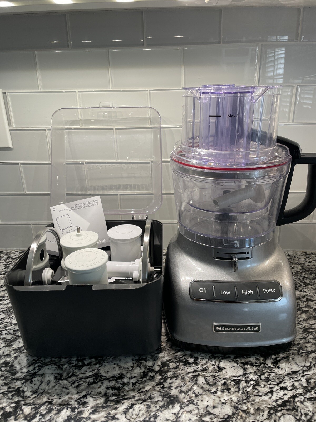 BEAUTIFUL KitchenAid Food Processor KFP0935QMY In Contour Silver With Case NWOB