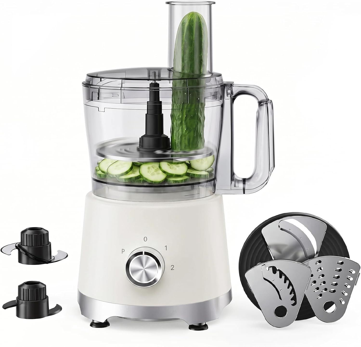 Food Processor 10.5 Cup (2.6QT), 600W Electric Food Chopper with 5 Stainless Ste