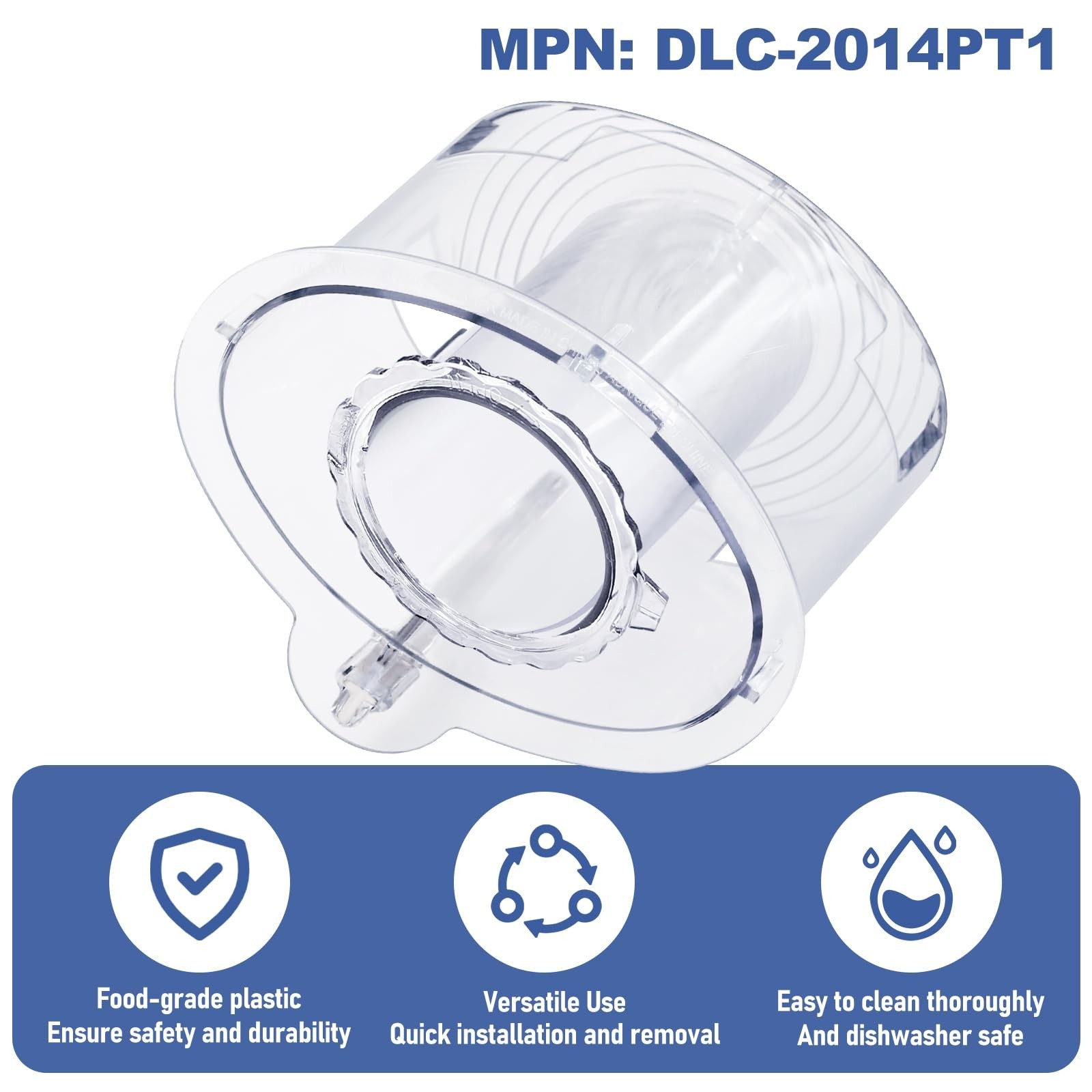 14-Cup Food Processor Parts Replacement – Large & Small Pushers, 4 Locking Tabs,