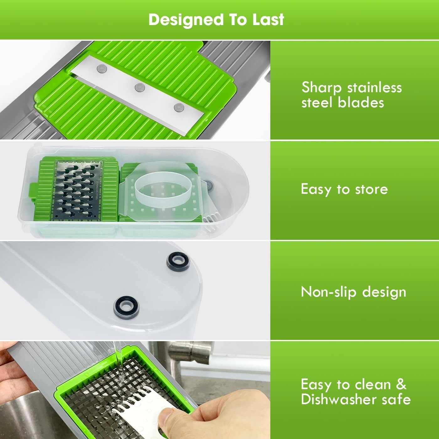 Large Manual Food Processor 1003ML Vegetable Chopper, Garlic Mincer, White