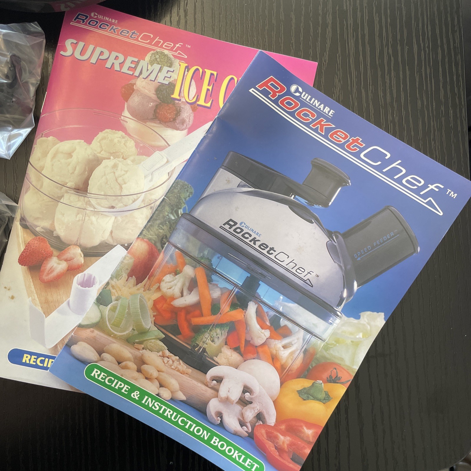 NEW VINTAGE CULINARE ROCKET CHEF 2 SPD MANUAL FOOD PROCESSOR + ICECREAM SET