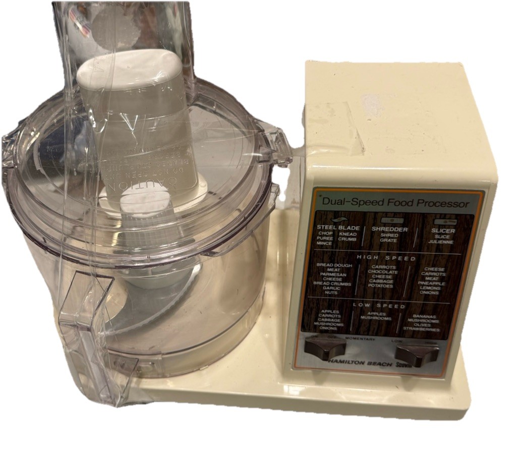 Vintage Hamilton Beach Scovill Dual Speed Food Processor Beige
