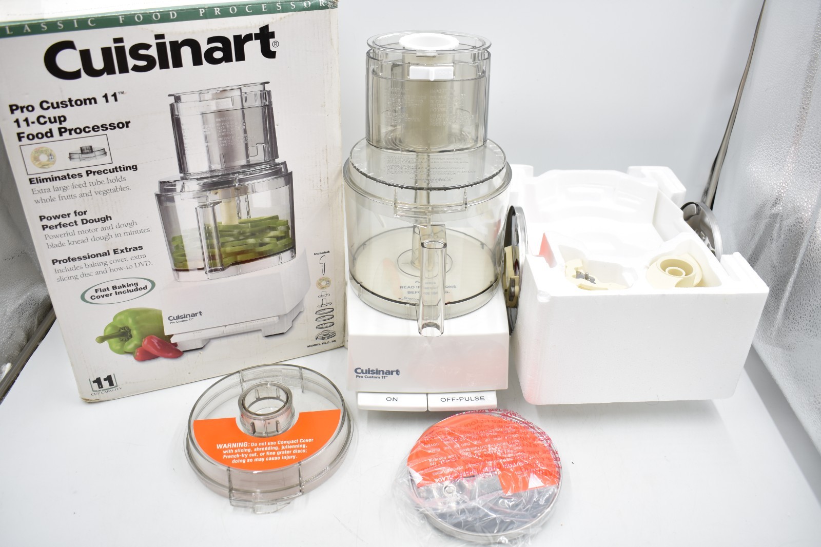 Cuisinart Food Processor Pro Custom 11 & Blades Tested Works DLC-8S White