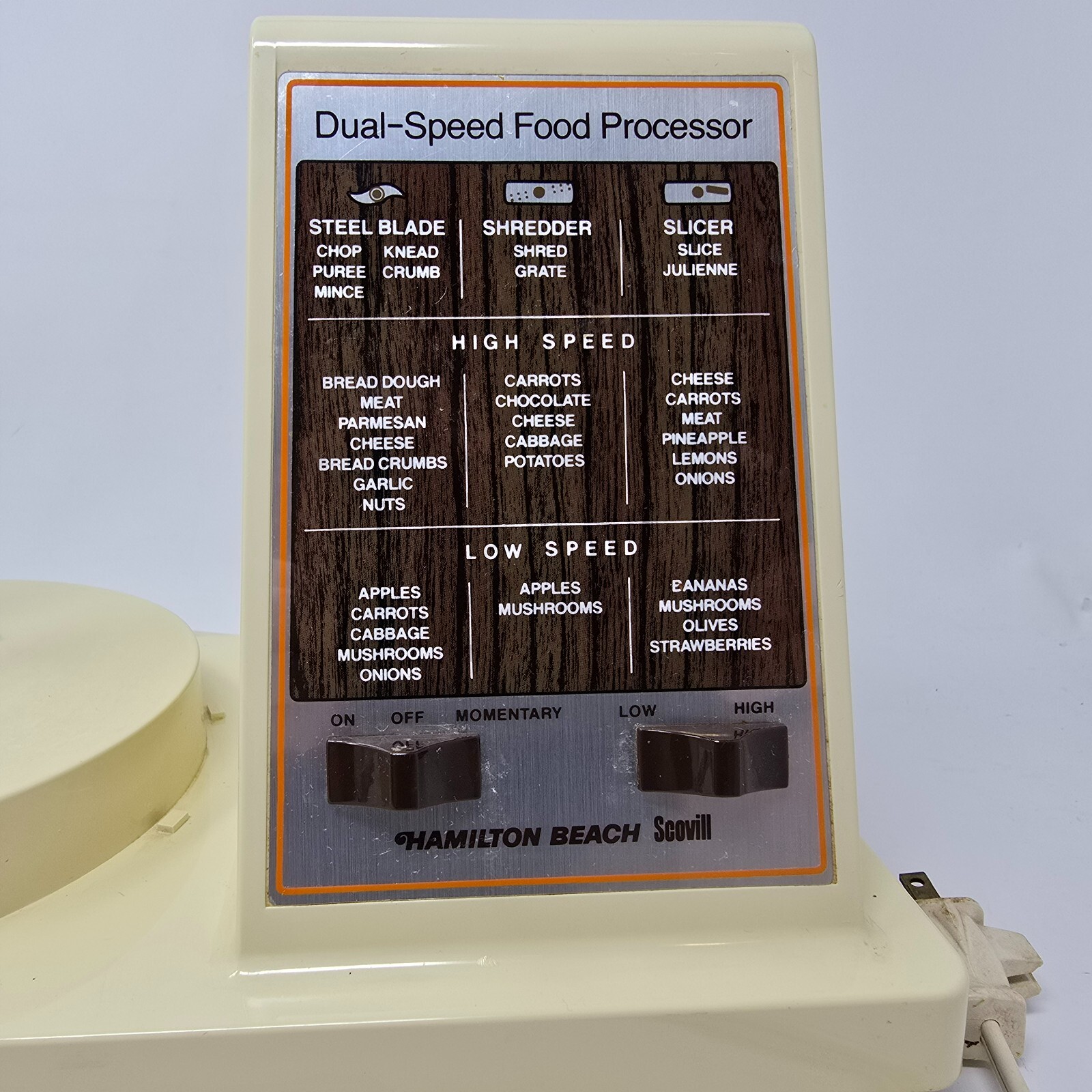 Hamilton Beach Scovill Dual-Speed Food Processor 702-3 Base Only Replacement