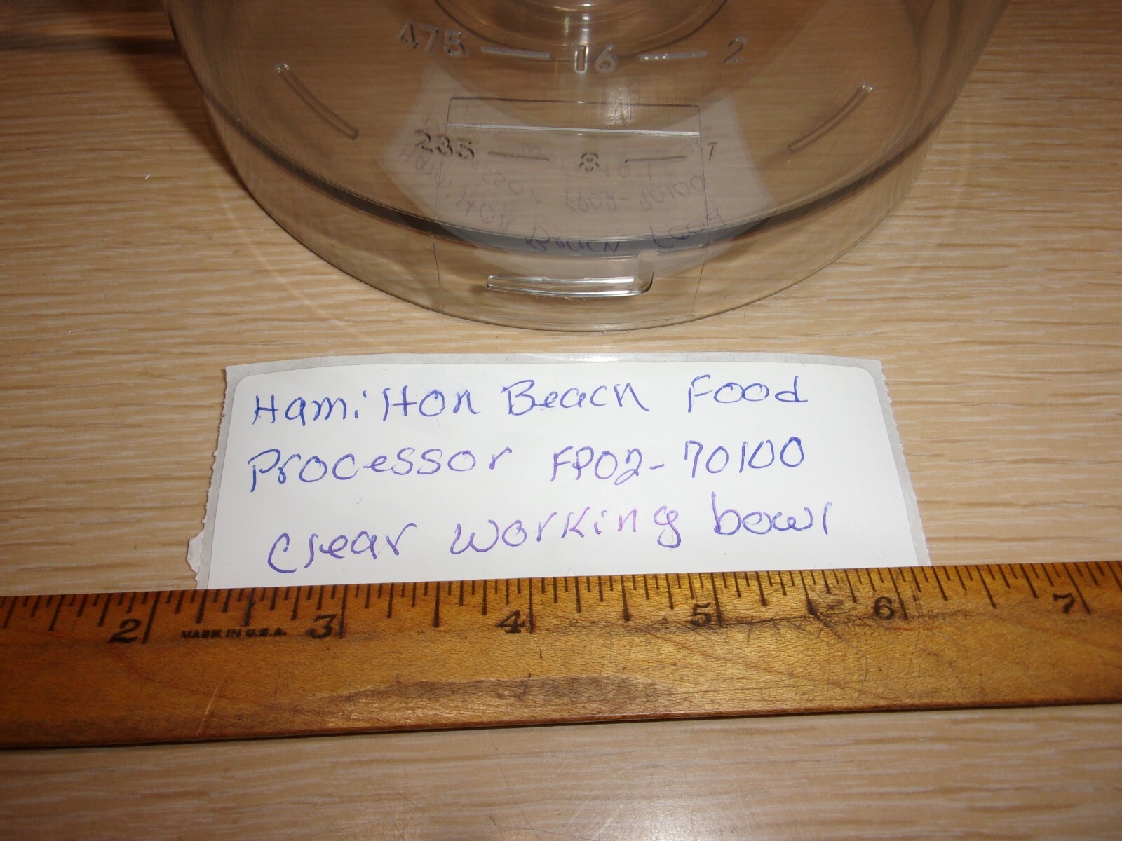 REPLACEMENT PART FOR A HAMILTON BEACH FOOD PROCESSOR 70100 CLEAR WORKING BOWL