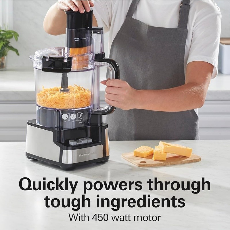 Food Processor 12 Cup Stack Snap Big Mouth Chute 450W Slicer Shredder Chopper US