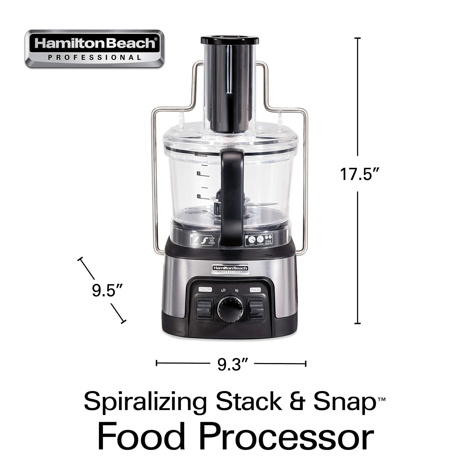 Hamilton Beach Professional Stack & Snap Food Processor & Veggie Spiralizer f…