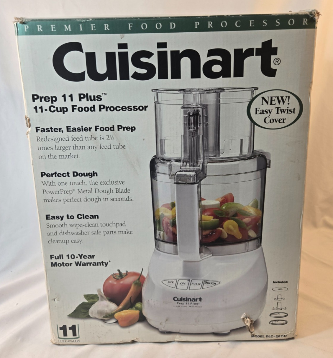 Cuisinart Prep 11 Plus DLC-2011 11-Cup Food Processor Complete w/Blades & Manual
