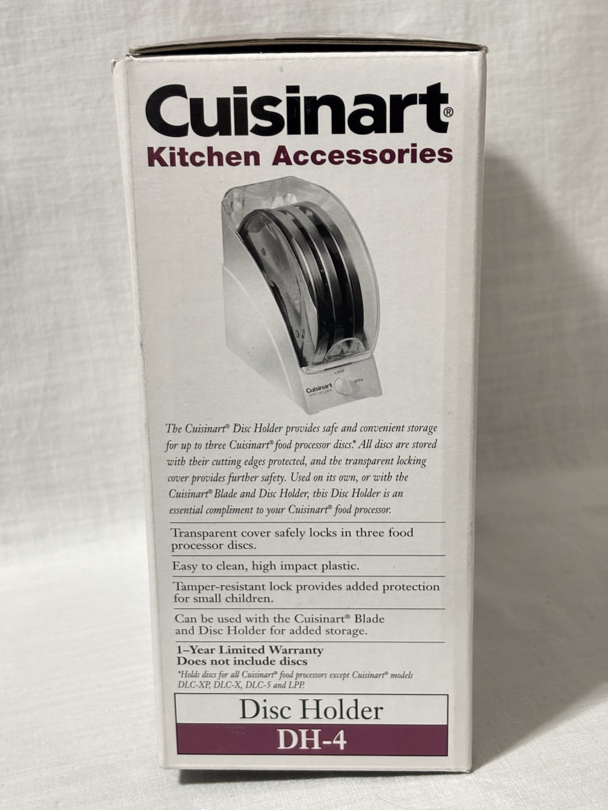 CUISINART Food Processor Safety Disc Holder w/Lock HOLDER ONLY NO DISC NOS 1998