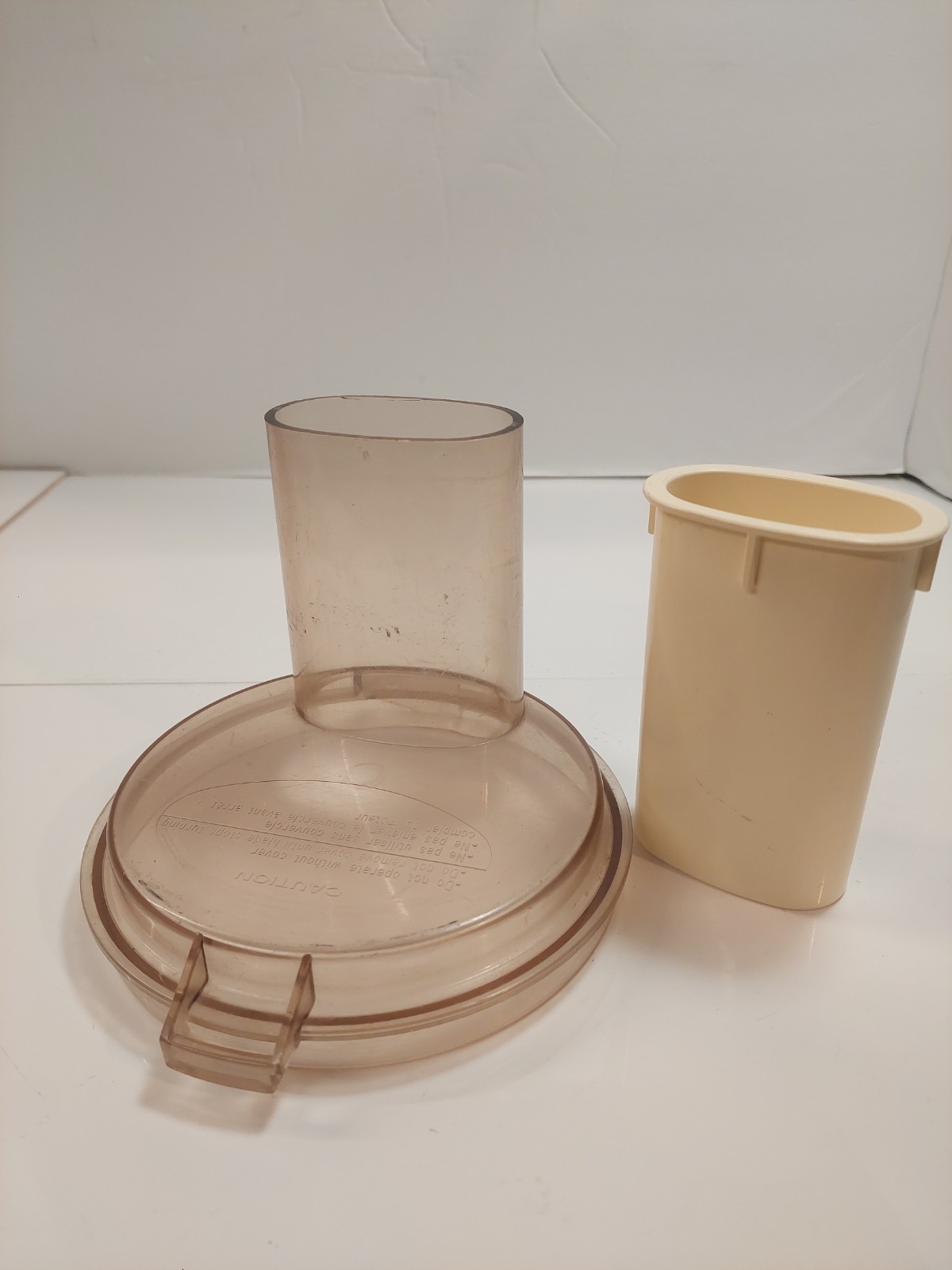 Robot Coupe Food Processor RC-2B Work Bowl Lid Amber Genuine France With Pusher