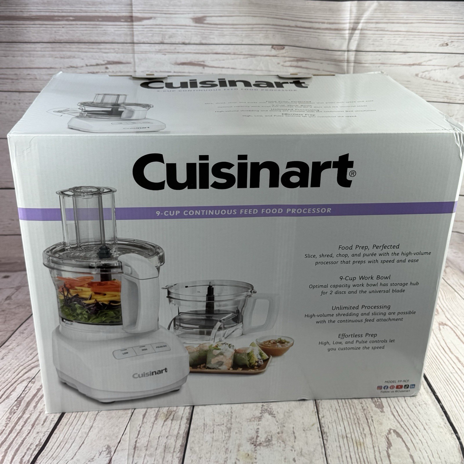Cuisinart FP 9CF 9 Cup Continuous Feed Food Processor 350W White