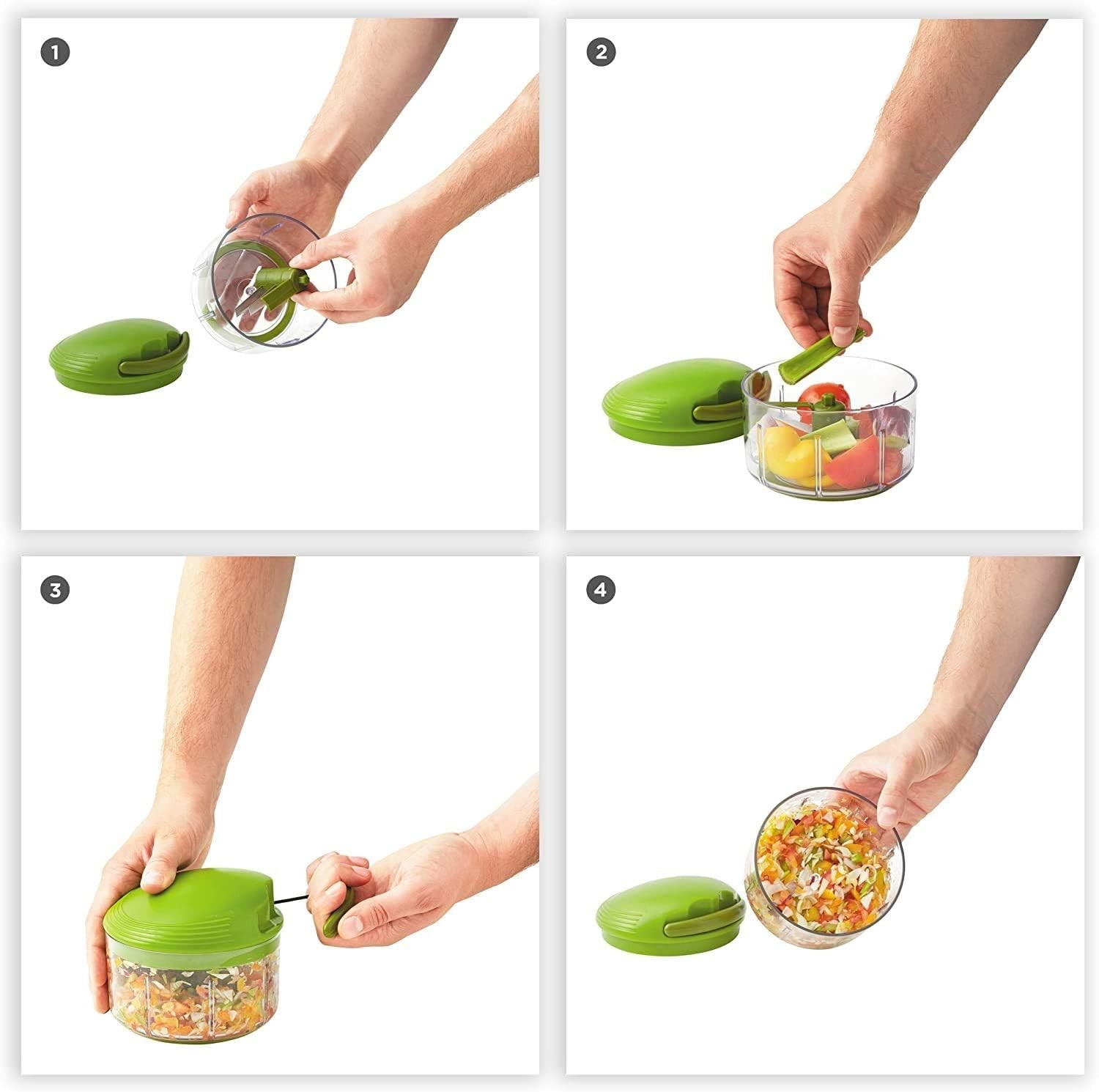 Effortless Manual Food Processor – 2-Cup Capacity