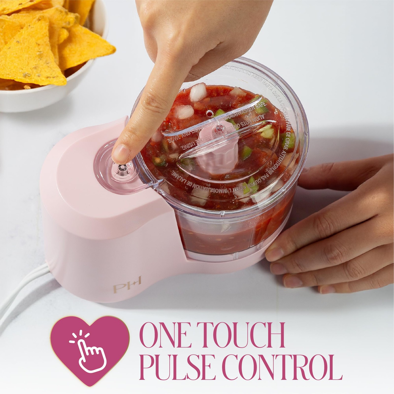 1.5-Cup Food Chopper, Stainless Steel Blade With One-Touch Pulse Control, Com…
