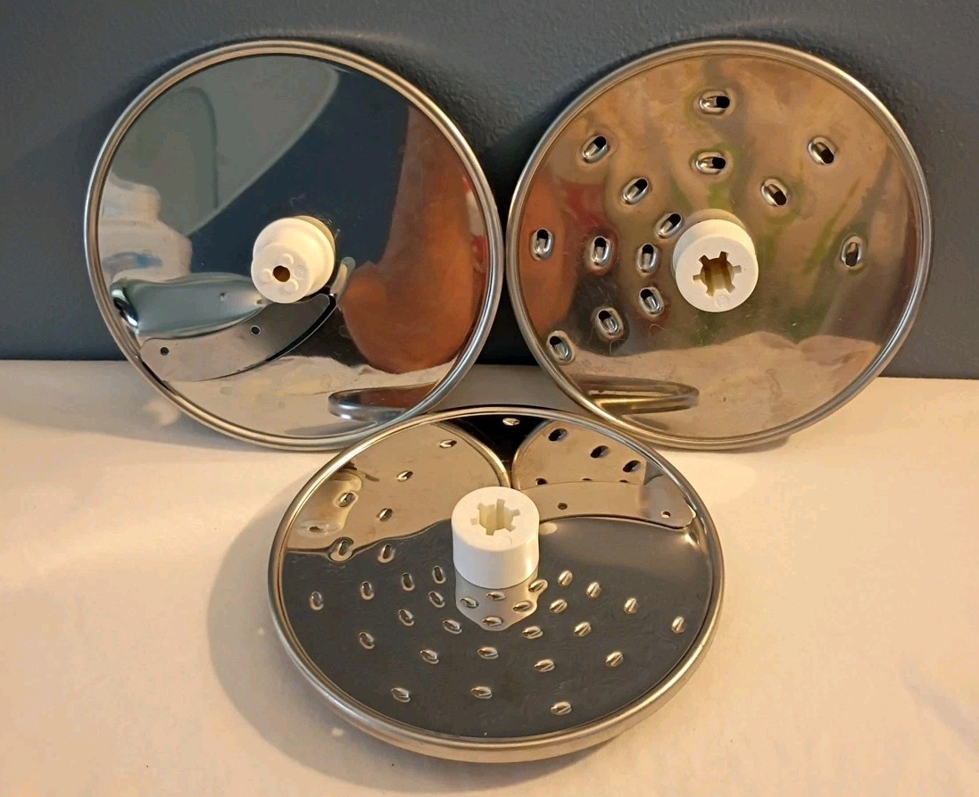 KitchenAid KFP600 Slice & Shred Blade Discs Food Processor Replacement LOT of 3