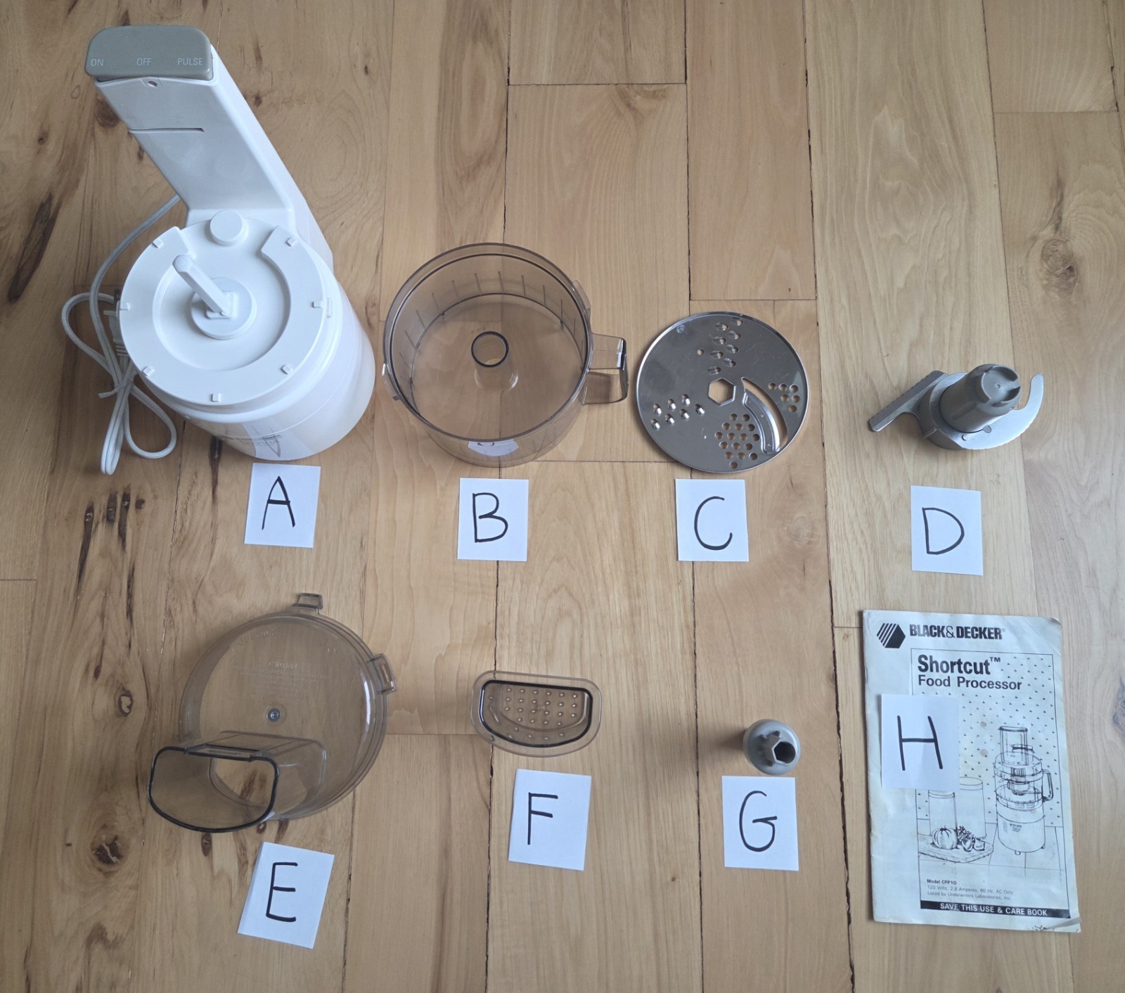 REPLACEMENT PARTS for Black & Decker SHORTCUT Food Processor CFP10