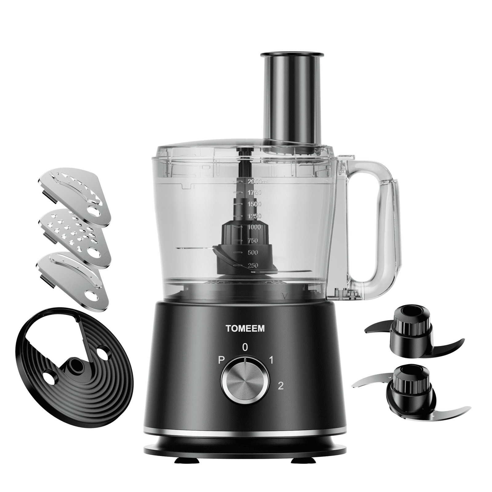 Tomeem Food Processor 600W, 12 Cup, Chop, Puree, Slice, Shred & Knead Dough