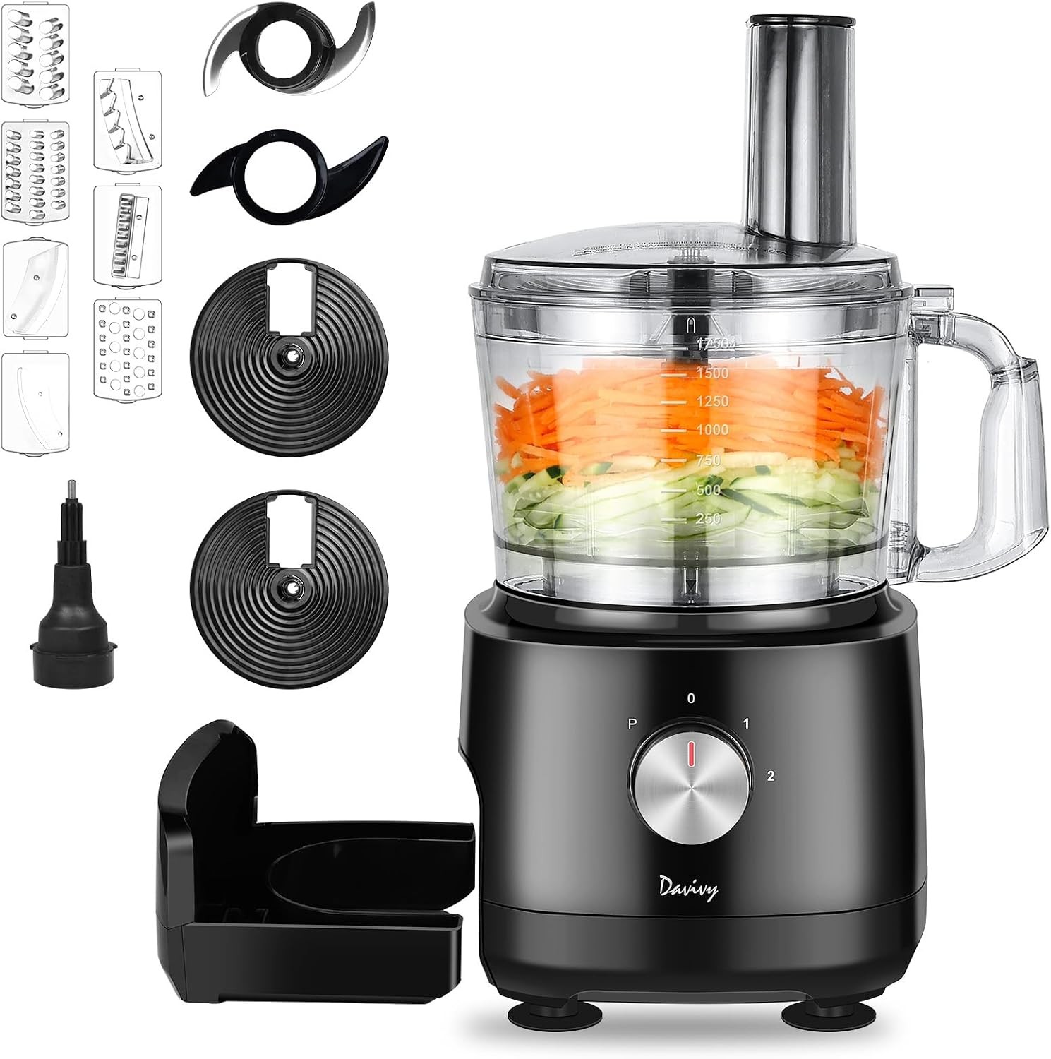 7-Cup Food Processor 9-Blade Storage Drawer Home
