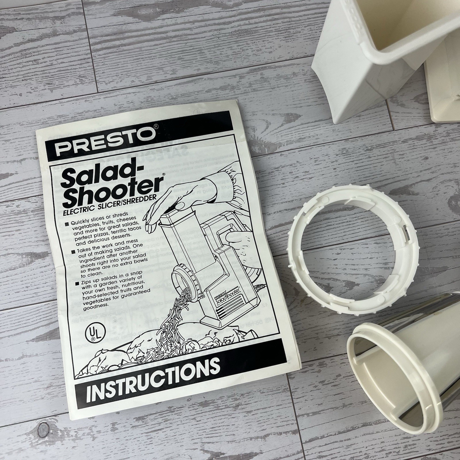 Vintage Presto 0291001 Salad Shooter Electric Food Slicer Shredder 1980s Tested