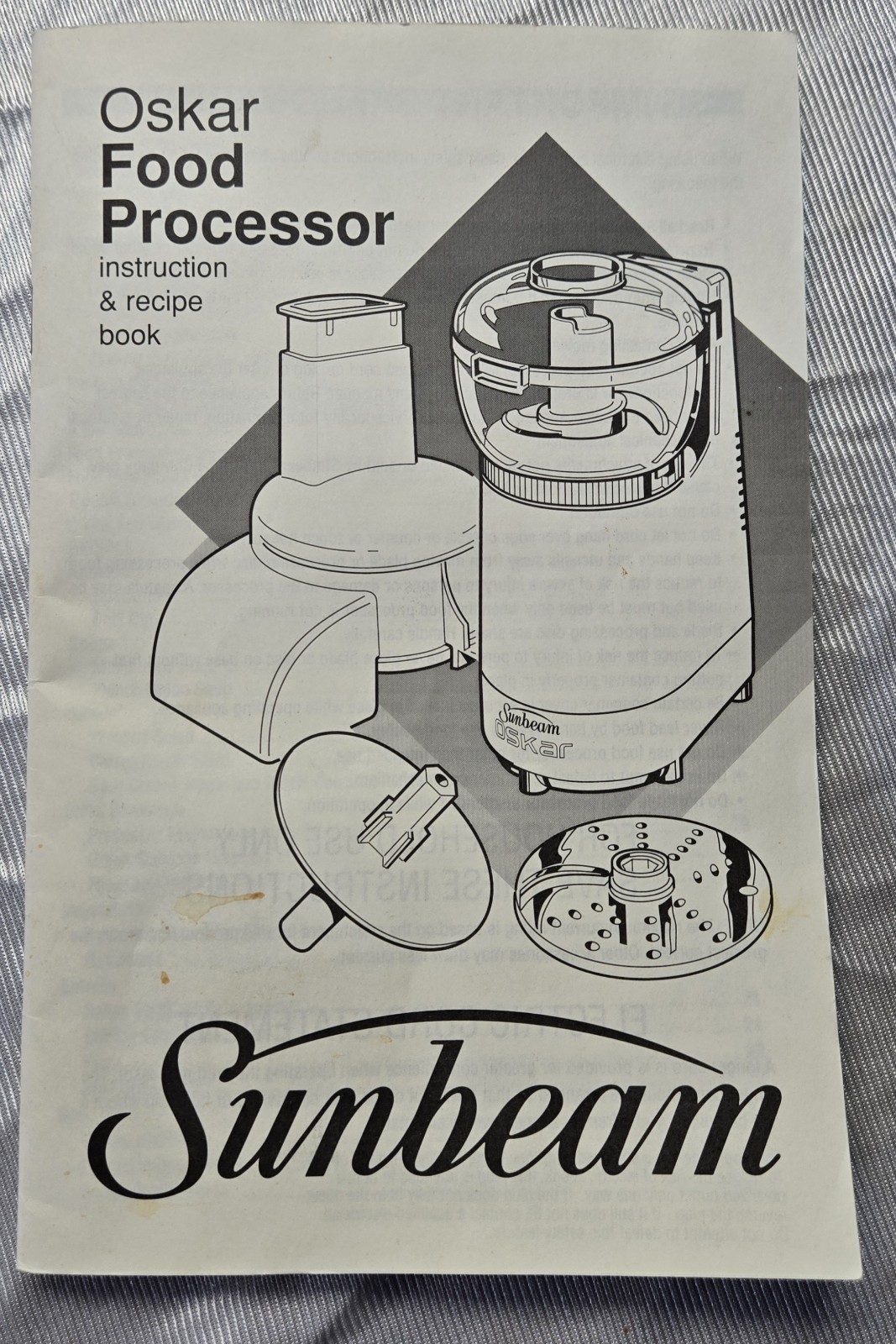 SUNBEAM MODEL 14181 OSKAR FOOD PROCESSOR REPLACEMENT PART Lid & PUSHER EUC