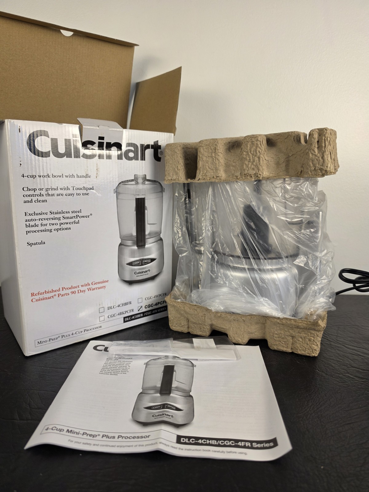Cuisinart Mini-Prep Plus 4-Cup Food Processor Chrome Refurbished DLC-4CHBFR