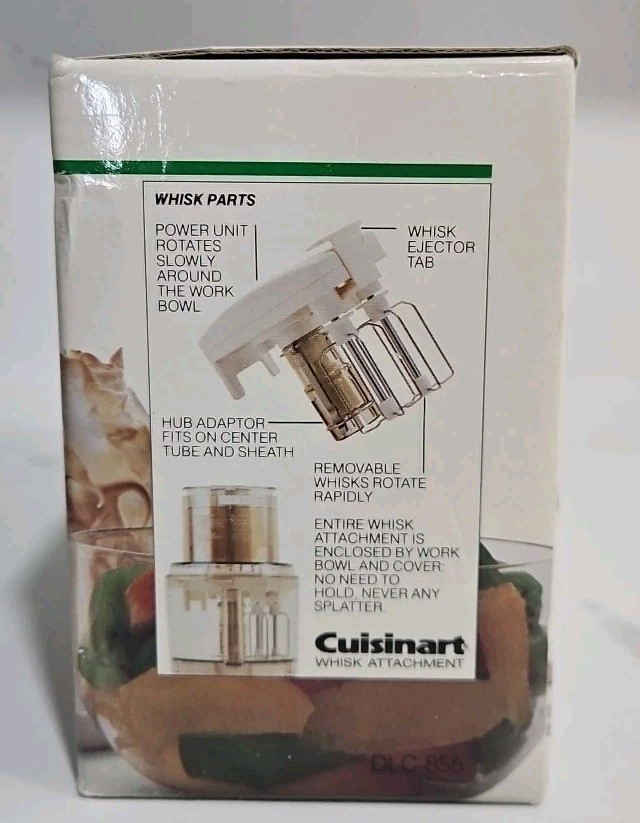 Cuisinart Whisk Attachment DLC-855 For DLC-8 Series Food Processors Open Box