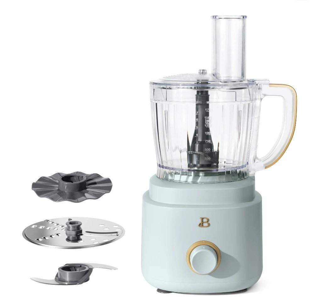 Beautiful 10-Cup Food Processor with Accessories, Hydrangea Blue by Drew…