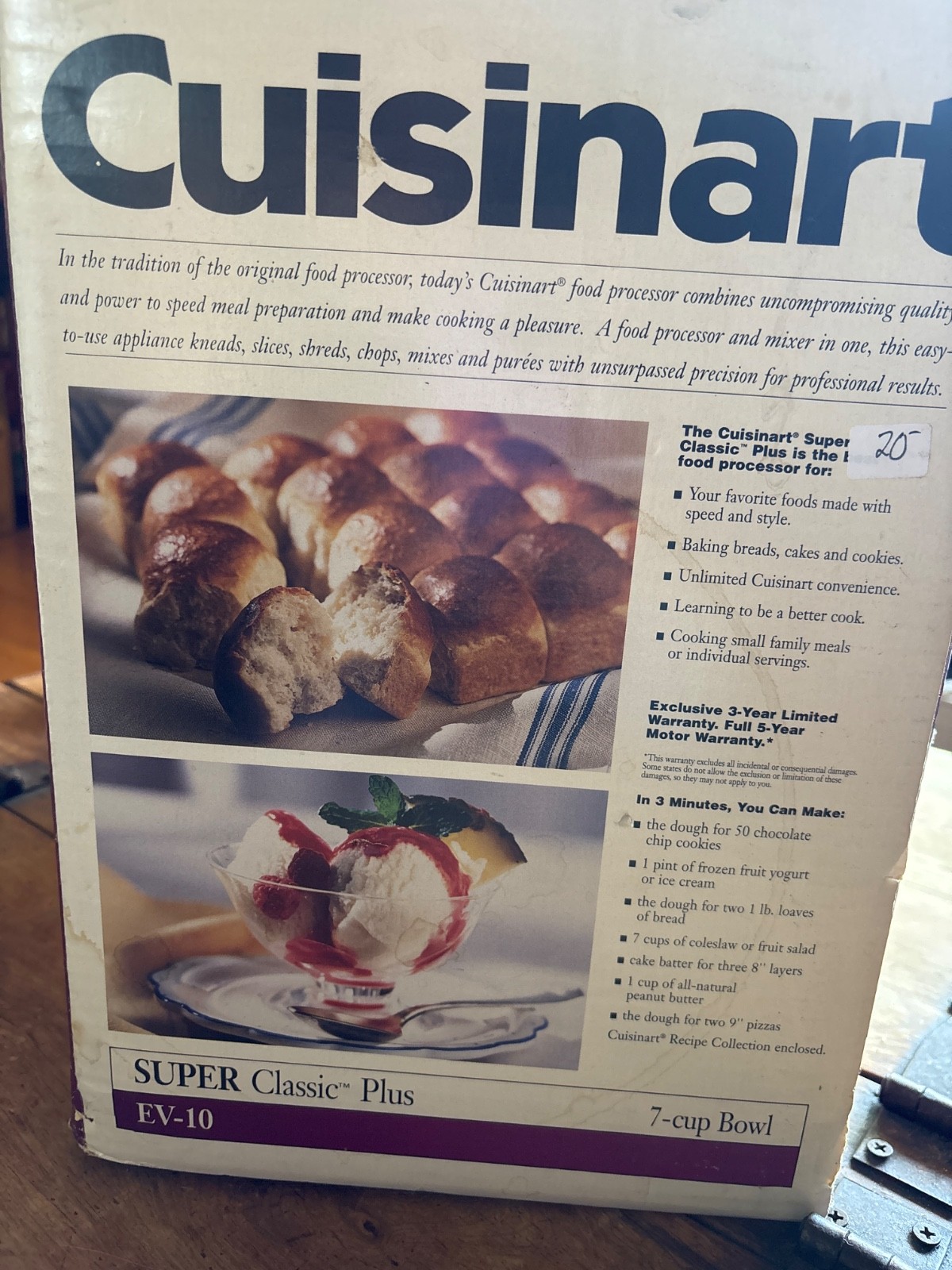 New in Box Cuisinart Super Classic Plus 7-cup Food Processor EV 10