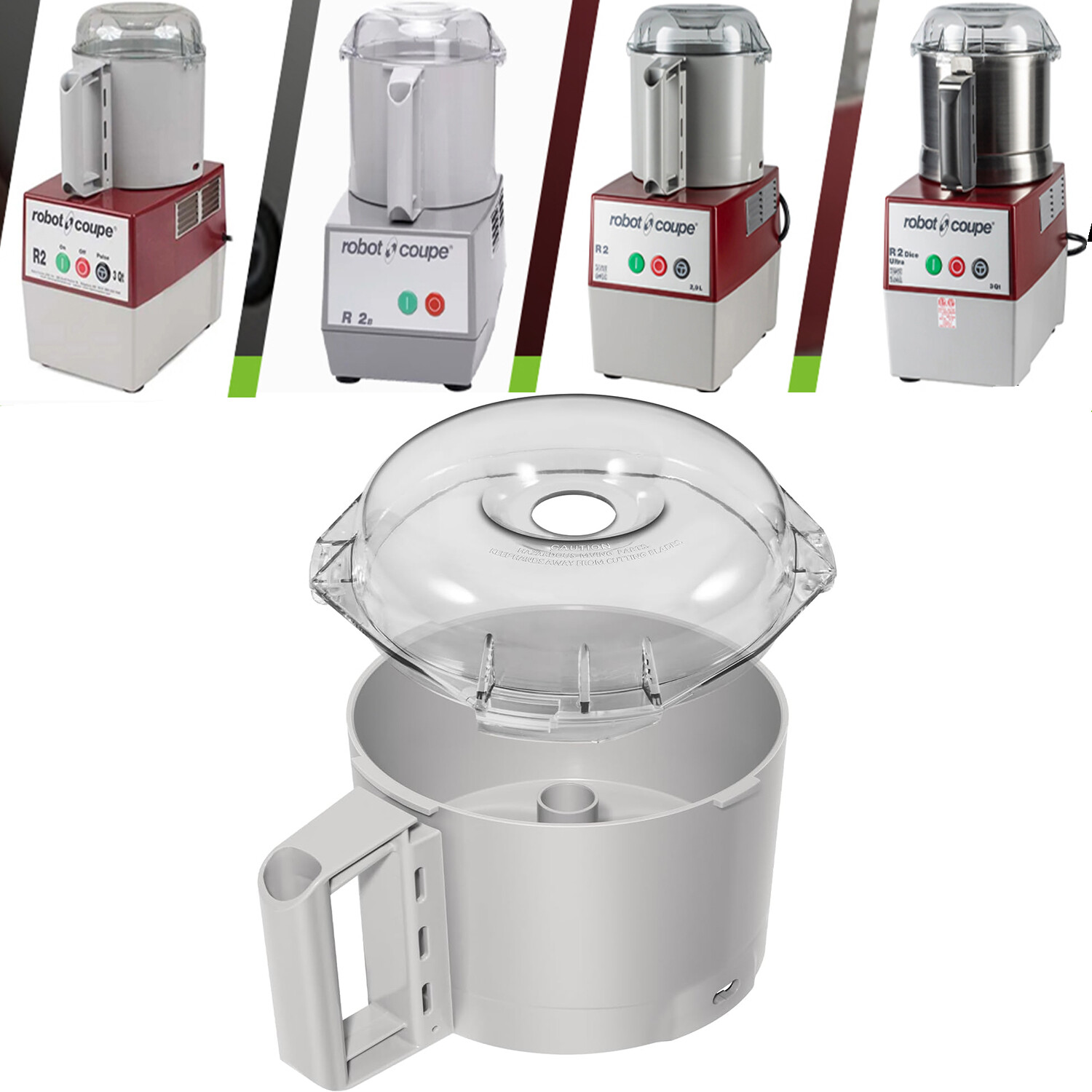 Cutter Bowl Lid and Cutter Bowl for Robot Coupe R2 3L Gb R2 DICE R2B R2N 112204S