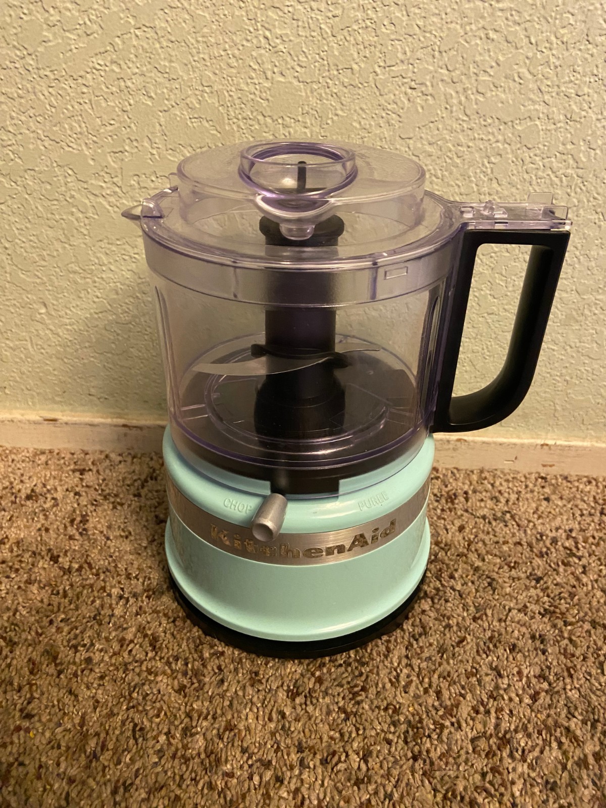 🌊 KitchenAid 3.5-Cup Mini Food Processor /Aqua Sky Model KFC3516IC DAMAGED LID