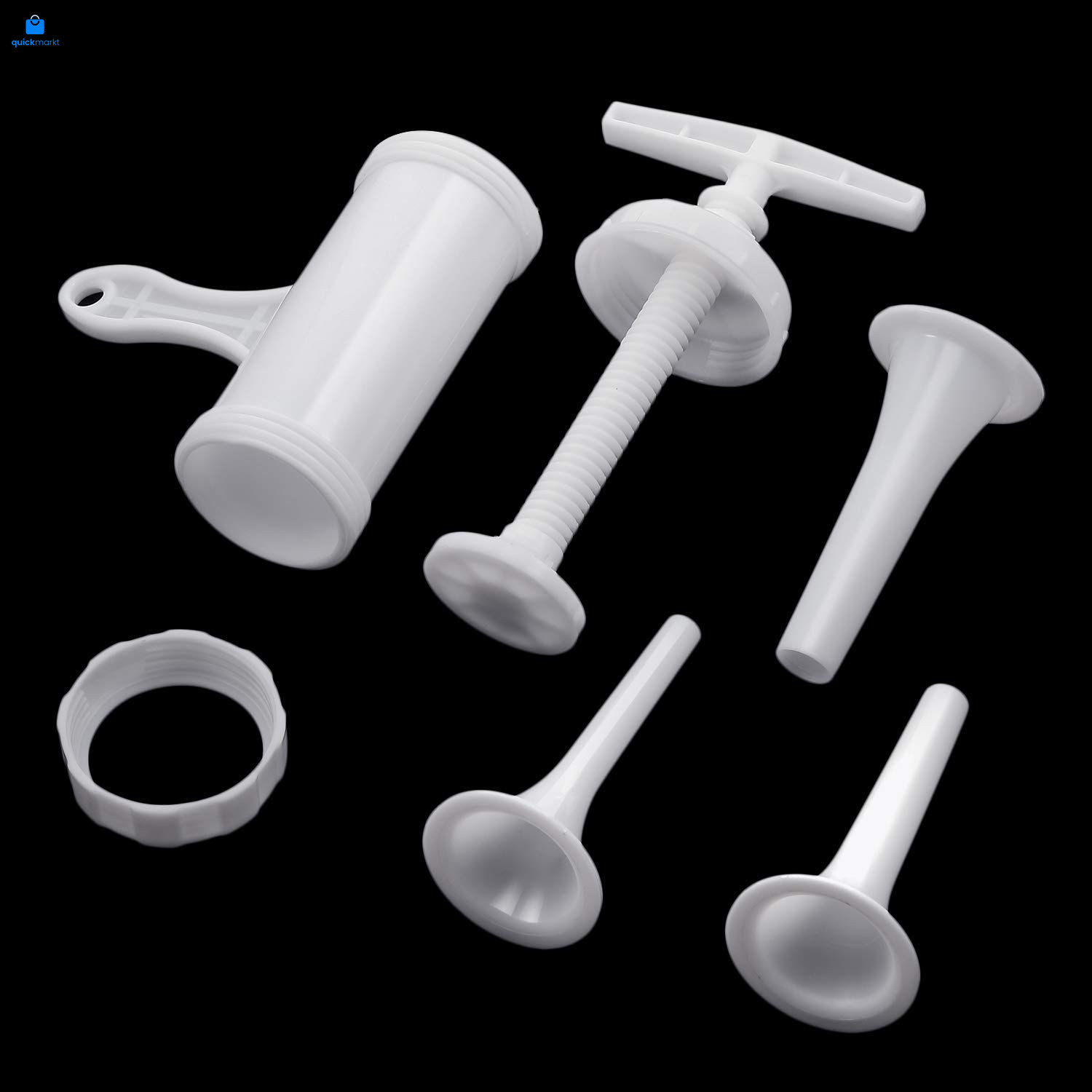 Mudder Sausage Stuffer Manual Maker Plastic Meat Filler Funnel Tubes White