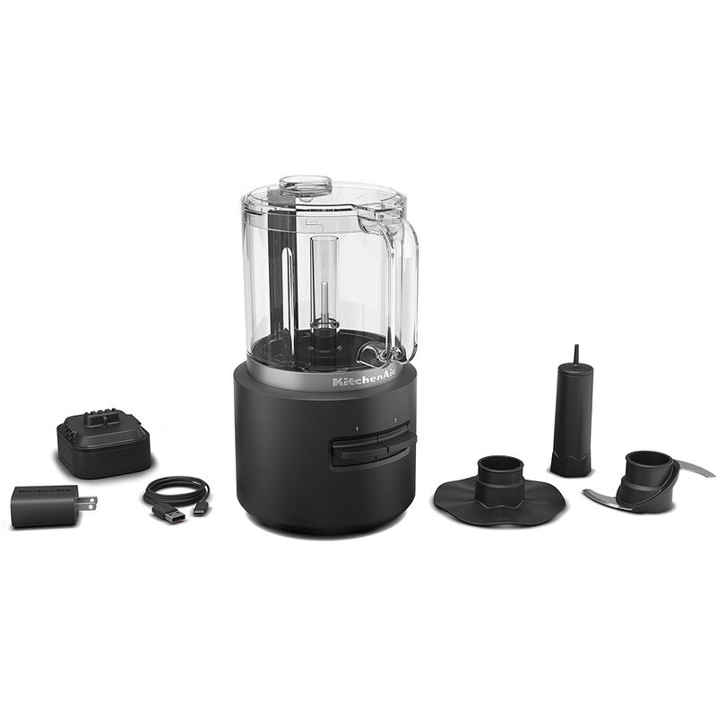 Cordless Food Processor 12V Battery 25min Runtime 2 Speed All-in-One Storage New