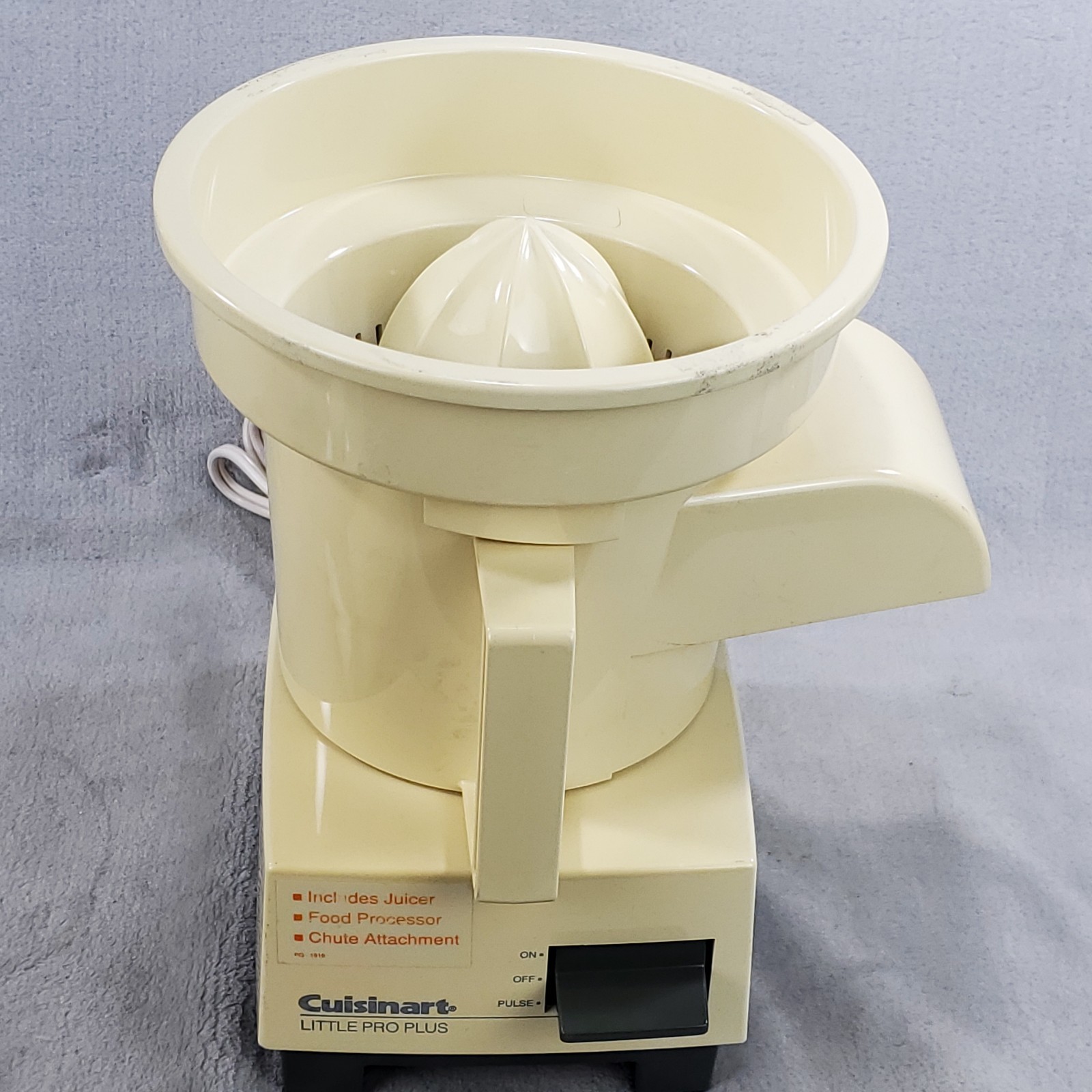 VTG Cuisinart Little Pro Plus Food Processor w/ Blade & Juicer Tested & Working