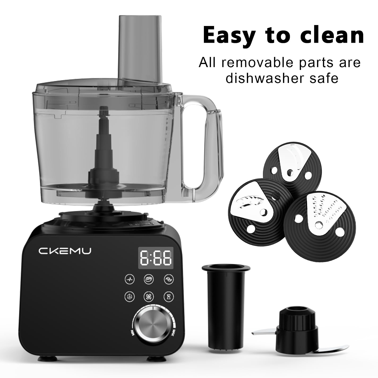 Ckemu Smart Food Processor And Vegetable Chopper 6 Automatic Functions Bpa