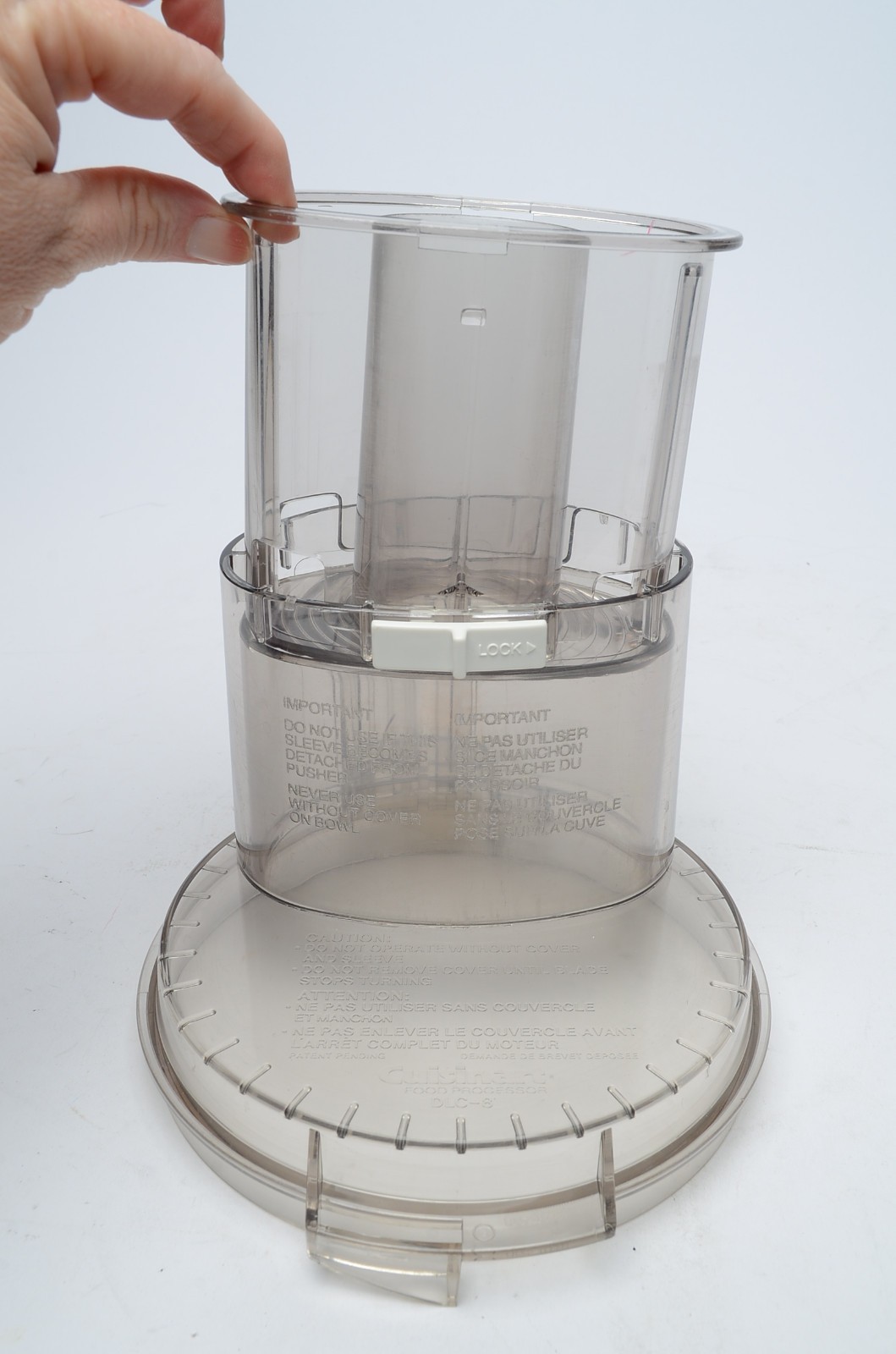 Cuisinart DLC-8 DLC-8M Food Processor Lid w Feed Chute Replacement Part Cracked