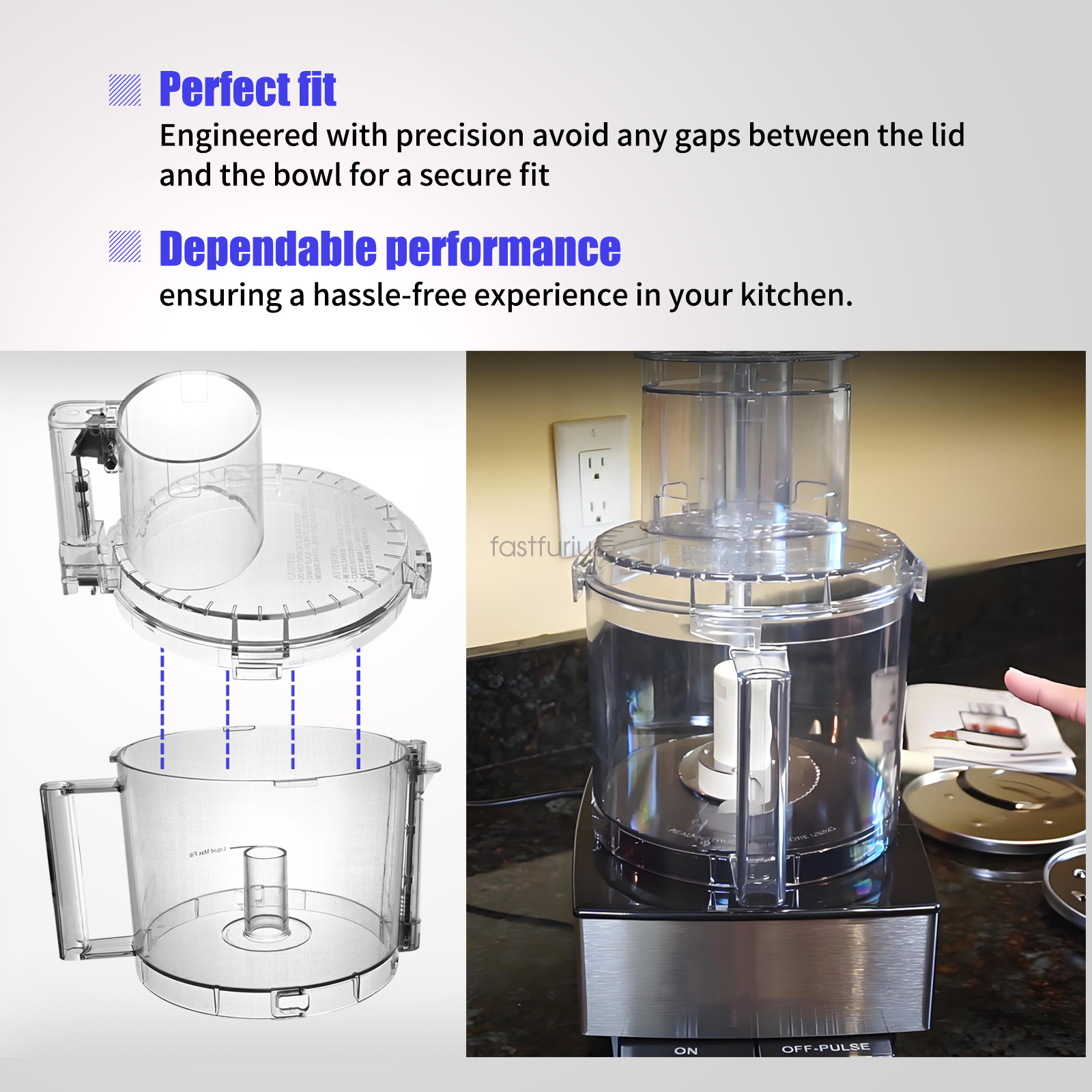 DFP-14NWBCT1 Food Processor Work Bowl Cover Fits Cuisinart for DLC-005AGTXT1