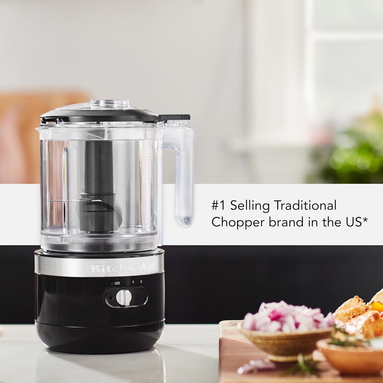 KitchenAid KFCB519OB 5 Cups Cordless Food Chopper Battery Operated, Onyx Black