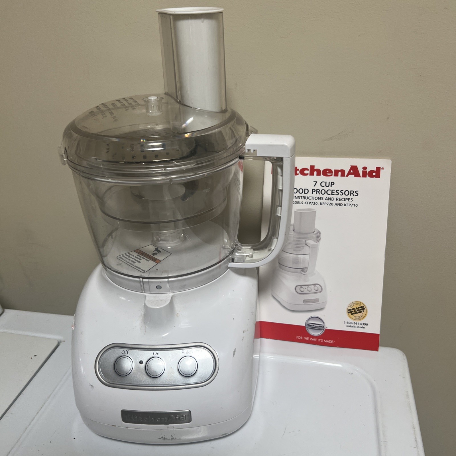 KitchenAid KFP740 WH1 Food Processor 9-Cup w/ Bowl, Blades, Manual FAST SHIPPING