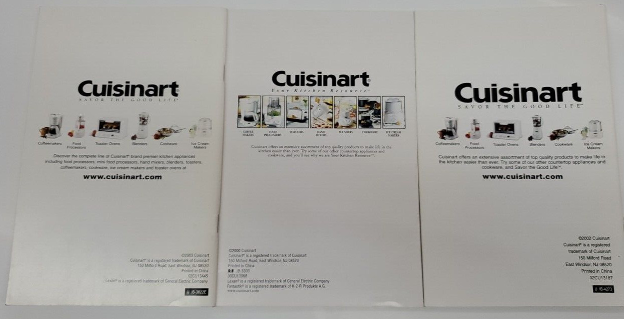 Cuisinart Food Processor Instruction & Recipe Booklet Power Prep 11 Original