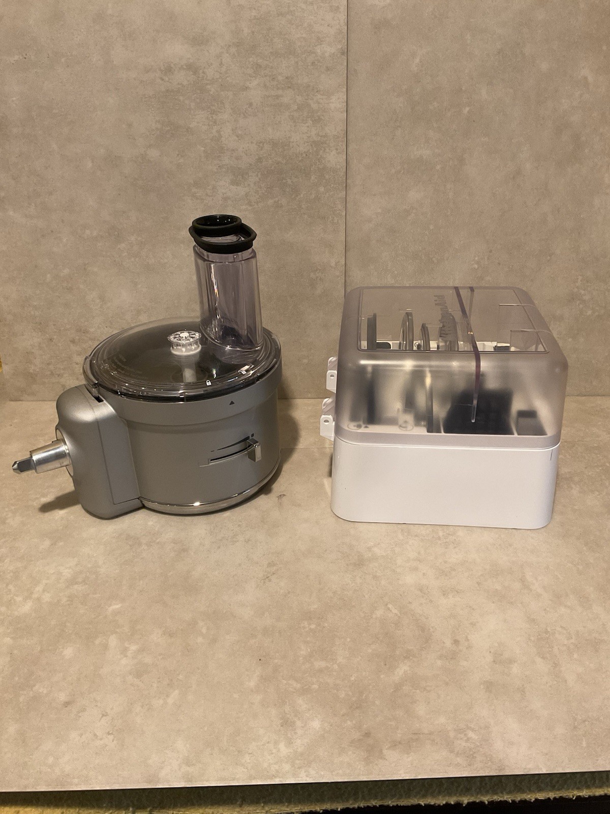 KitchenAid Stand Mixer Food Processor Attachment w/Storage Case & Blades- READ