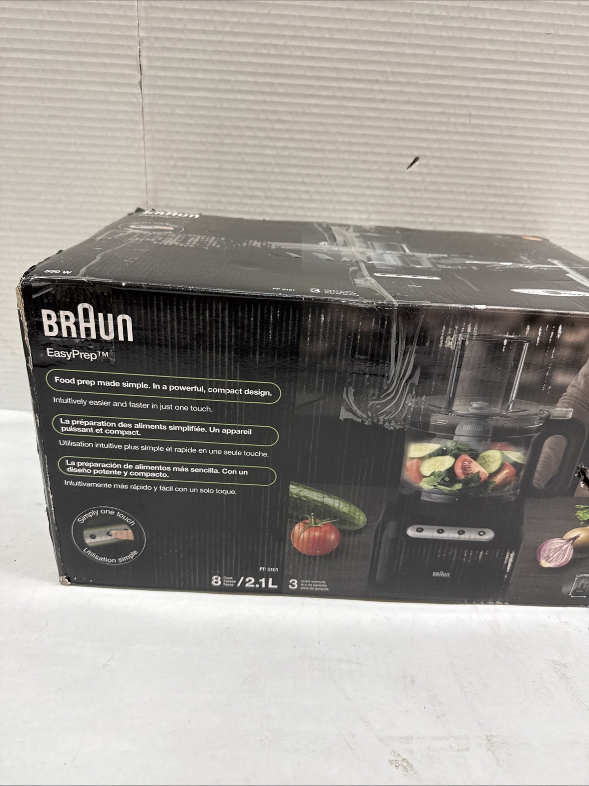 Braun FP3101BK Easy Prep 8-cup Food Processor, Black