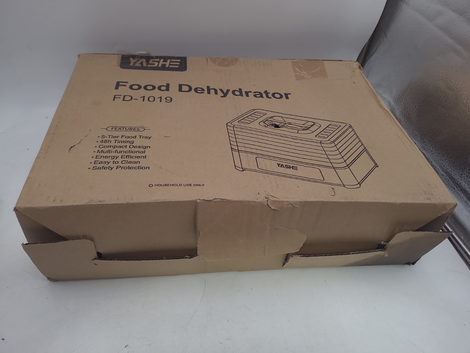 YASHE FD-1019 Food Dehydrator 5 Tray Electric Fruit Jerky Dryer Open Box