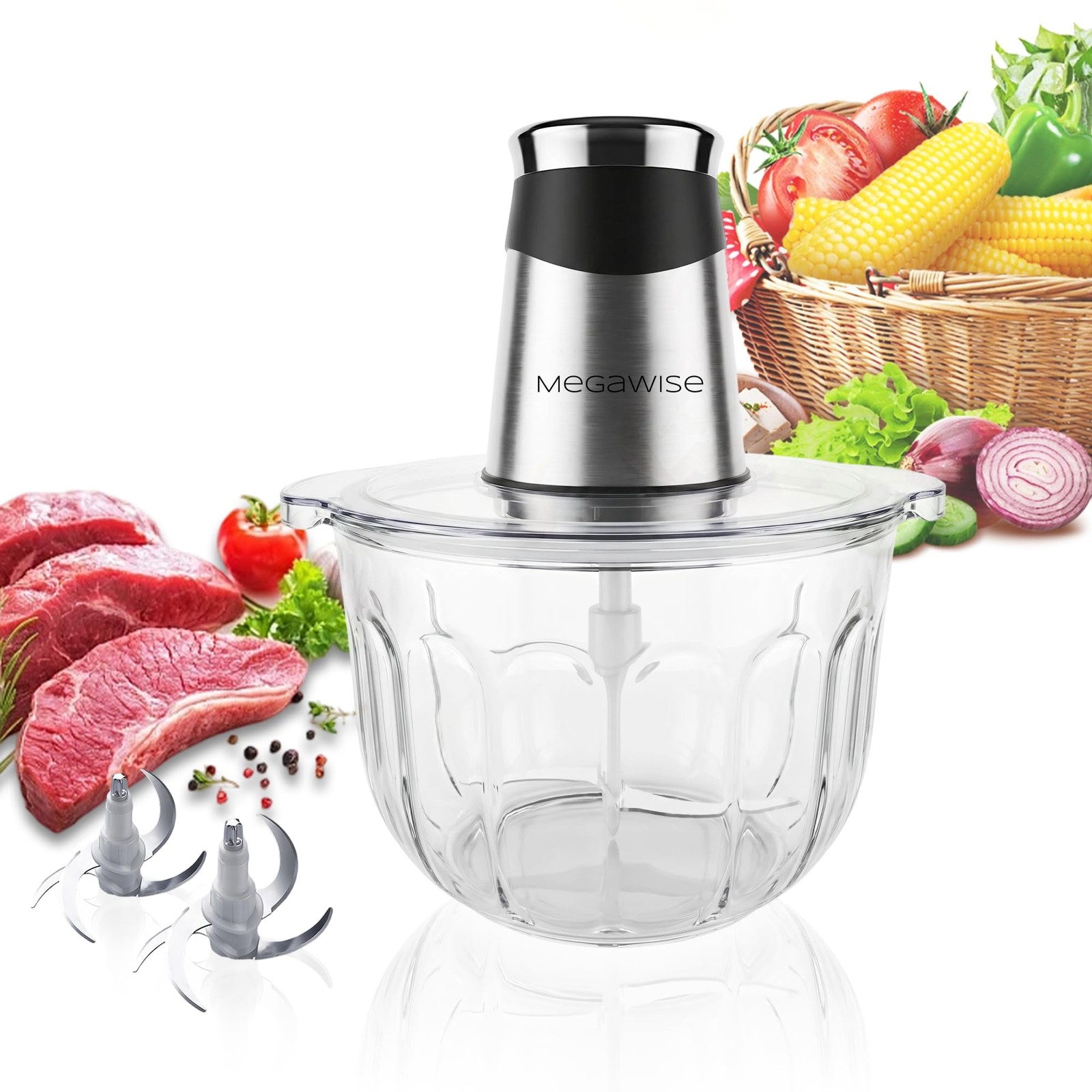 Electric Food Processor, 1000W Meat Grinder & Vegetable Chopper with 4L Thick…