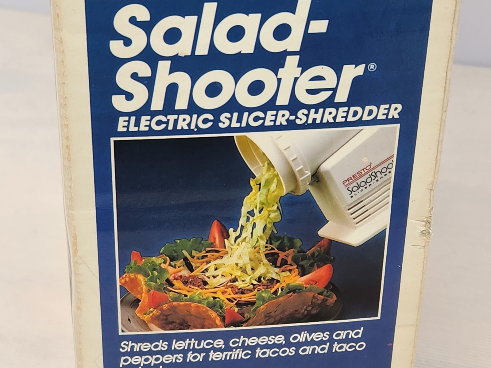 1991 PRESTO Salad Shooter Slicer Shredder 02915 Plus Ripple Cone NEW
