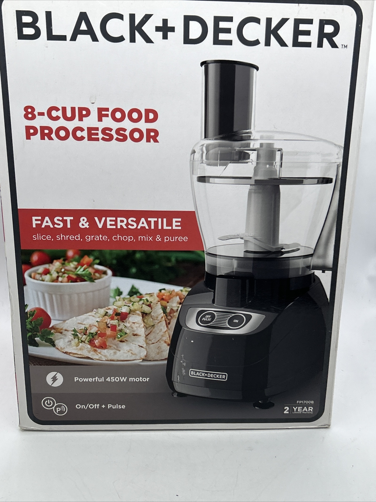 Black+Decker 8-Cup Food Processor FP4200B Brand New Opened Box Top. Never Used