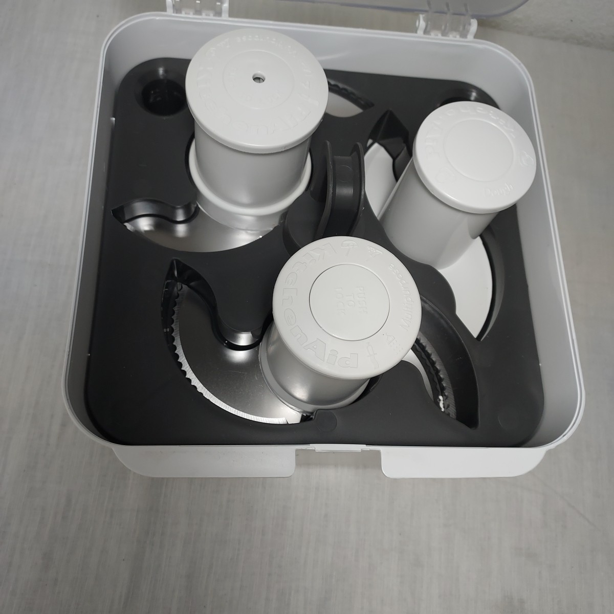 KitchenAid Food Processor Attachments 2 Discs 3 Blades Storage Box -No Adapters