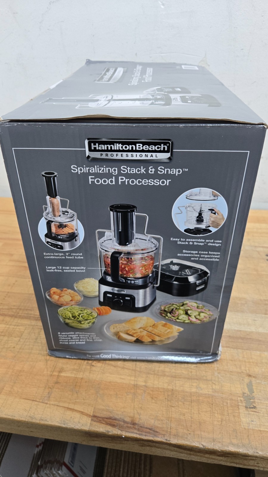 Hamilton Beach 70815 Spiralizing Stack & Snap 12 Cup Food Processor
